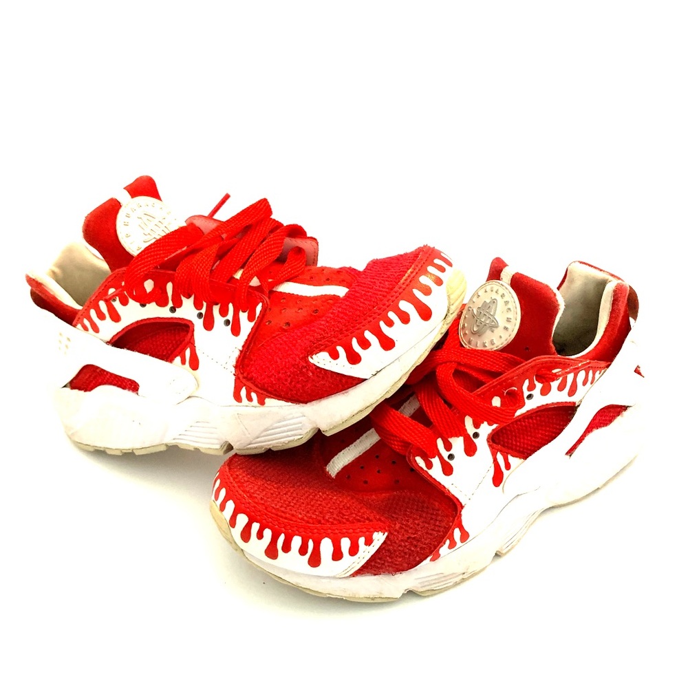 Nike Air Huarache Custom White/Dripping Red Sz. 8